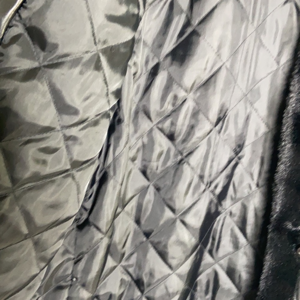 Outbrook | Y2K black vinyl and faux fur aviator jacket Size L - Picture 8 of 9